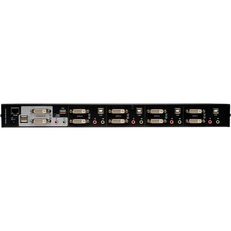 EATON Tripp Lite 4-Port Dual Monitor DVI KVM Switch with Audio and USB 2.0 Hub, Cables included - 4 Computer(s) - 1 Local User(s) - 2560 x 1600 - 1 x Network (RJ-45) - 7 x USB - 10 x DVI - Desktop - TAA Com...  - B004-2DUA4-K