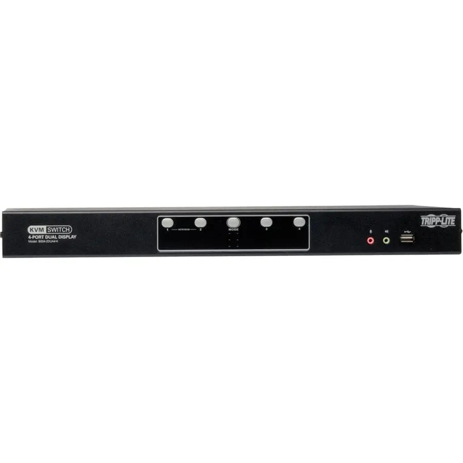 EATON Tripp Lite 4-Port Dual Monitor DVI KVM Switch with Audio and USB 2.0 Hub, Cables included - 4 Computer(s) - 1 Local User(s) - 2560 x 1600 - 1 x Network (RJ-45) - 7 x USB - 10 x DVI - Desktop - TAA Com...  - B004-2DUA4-K