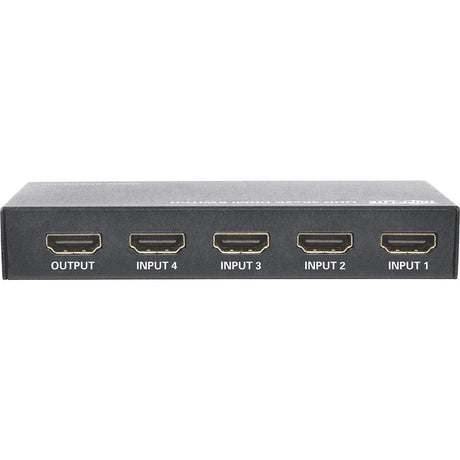 EATON Tripp Lite 4-Port HDMI Switch for Video & Audio 4K x 2K UHD 60 Hz w Remote - 3840 × 2160 - 4K - 4 x 1 - Display, Blu-ray Disc Player, Computer, Gaming Console, Satellite Receiver, DVR - 1 x HDMI Out - B119-004-UHD