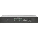 EATON Tripp Lite 4-Port HDMI Switch for Video & Audio 4K x 2K UHD 60 Hz w Remote - 3840 × 2160 - 4K - 4 x 1 - Display, Blu-ray Disc Player, Computer, Gaming Console, Satellite Receiver, DVR - 1 x HDMI Out - B119-004-UHD