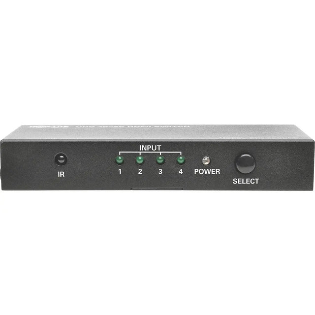EATON Tripp Lite 4-Port HDMI Switch for Video & Audio 4K x 2K UHD 60 Hz w Remote - 3840 × 2160 - 4K - 4 x 1 - Display, Blu-ray Disc Player, Computer, Gaming Console, Satellite Receiver, DVR - 1 x HDMI Out - B119-004-UHD