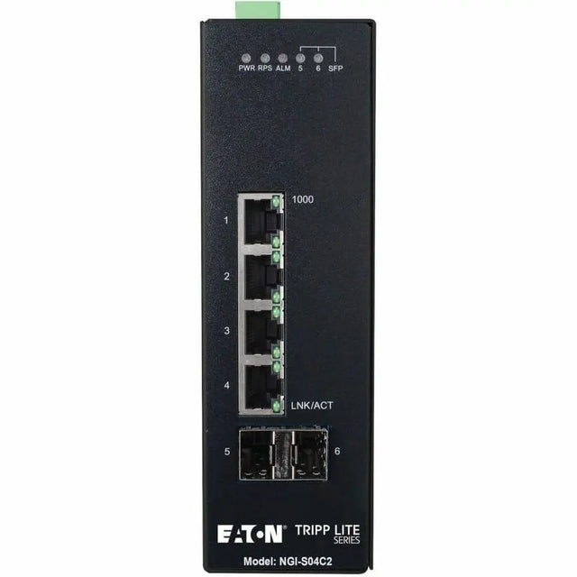 EATON Tripp Lite 4-Port Lite Managed Industrial Gigabit Ethernet Switch - 10/100/1000 Mbps, 2 GbE SFP Slots, -10&deg; to 60&deg;C, DIN Mount - 4 Ports - Manageable - Gigabit Ethernet - 10/100/1000Base-T, 10...  - NGI-S04C2