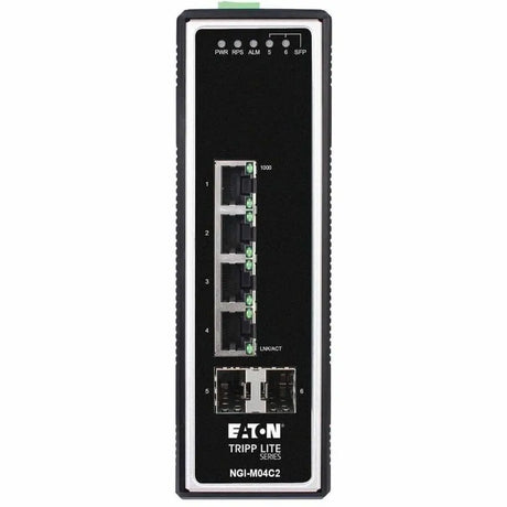 EATON Tripp Lite 4-Port Managed Industrial Gigabit Ethernet Switch - 10/100/1000 Mbps, 2 GbE SFP Slots, -40&deg; to 75&deg;C, DIN Mount - 4 Ports - Manageable - Gigabit Ethernet - 10/100/1000Base-T, 100Base...  - NGI-M04C2