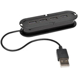 EATON Tripp Lite 4-Port USB 2.0 Hi-Speed Ultra-Mini Hub w/ Cable Compact Mobile - USB - 4 USB Port(s) - 4 USB 2.0 Port(s) - U222-004