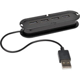 EATON Tripp Lite 4-Port USB 2.0 Hi-Speed Ultra-Mini Hub w/ Cable Compact Mobile - USB - 4 USB Port(s) - 4 USB 2.0 Port(s) - U222-004
