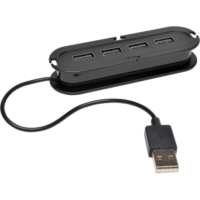 EATON Tripp Lite 4-Port USB 2.0 Hi-Speed Ultra-Mini Hub w/ Cable Compact Mobile - USB - 4 USB Port(s) - 4 USB 2.0 Port(s) - U222-004