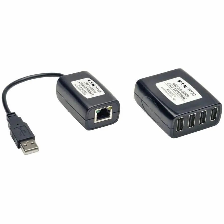 EATON Tripp Lite 4-Port USB 2.0 Over Cat5 Cat6 Video Extender Hub Kit Transmitter & Receiver 164' - B203-104-PNP