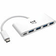 EATON Tripp Lite 4-Port USB 3.1 Gen 1 Portable Hub, USB-C to (x4) USB-A, with USB-C Charging Port - USB Type C - External - 4 USB Port(s) - 4 USB 3.0 Port(s) - U460-004-4A-C
