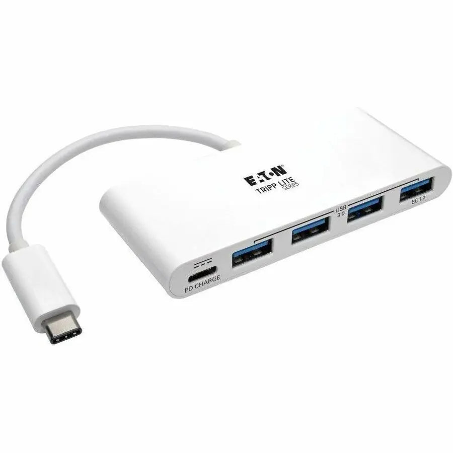 EATON Tripp Lite 4-Port USB 3.1 Gen 1 Portable Hub, USB-C to (x4) USB-A, with USB-C Charging Port - USB Type C - External - 4 USB Port(s) - 4 USB 3.0 Port(s) - U460-004-4A-C