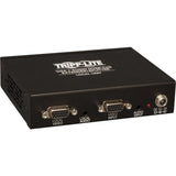 EATON Tripp Lite 4-Port VGA + Audio over Cat5 Cat6 Video Extender Splitter Transmitter - 1 Input Device - 4 Output Device - 1000 ft Range - 4 x Network (RJ-45) - 1 x VGA In - 1 x VGA Out - 1920 x 1440 - Twi...  - B132-004A-2