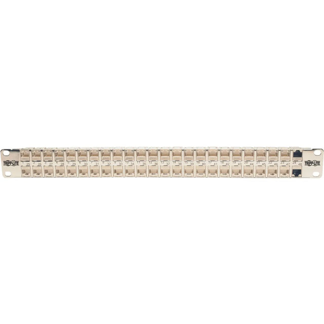 EATON Tripp Lite 48-Port Cat6a Patch Panel Rackmount Shielded Feedthrough RJ45 1U - 48 Port(s) - 48 x RJ-45 - 1U High - Rack-mountable - N254-048-SH-6A
