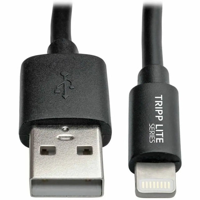 EATON Tripp Lite 4ft Lightning USB/Sync Charge Coiled Cable for Apple Iphone / Ipad Black 4' - USB/Proprietary for iPhone, iPod, Notebook, iPad, Desktop Computer - 4 ft - 1 x Type A Male USB - 1 x Lightning - M100-004COIL-BK