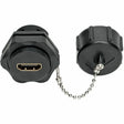 EATON Tripp Lite 4K HDMI Coupler with Ethernet Industrial IP68 Rated Dust Cap F/F - 1 x HDMI Female Digital Audio/Video - 1 x HDMI Female Digital Audio/Video - 3840 x 2160 Supported - Black - P569-000-FF-IND