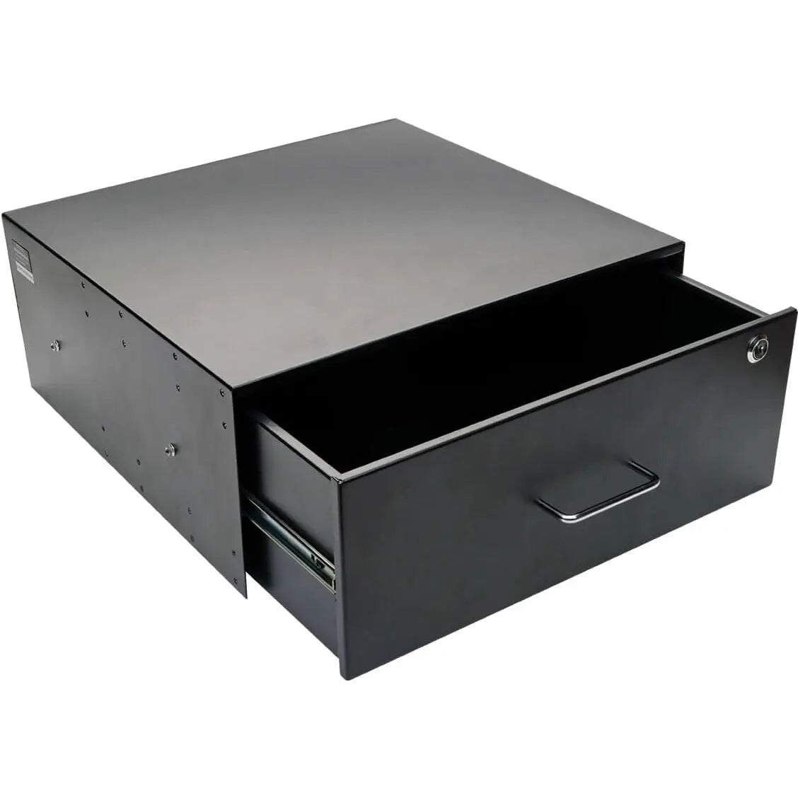EATON Tripp Lite 4U Locking Rackmount Storage Drawer Rack Enclosures/ Open Frame - 19" 4U Wide Rack-mountable - Black Powder Coat - Cold-rolled Steel (CRS) - 50 lb x Maximum Weight Capacity - SRDRAWER4U
