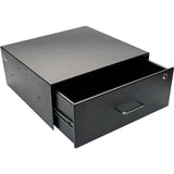 EATON Tripp Lite 4U Locking Rackmount Storage Drawer Rack Enclosures/ Open Frame - 19" 4U Wide Rack-mountable - Black Powder Coat - Cold-rolled Steel (CRS) - 50 lb x Maximum Weight Capacity - SRDRAWER4U