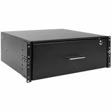 EATON Tripp Lite 4U Locking Rackmount Storage Drawer Rack Enclosures/ Open Frame - 19" 4U Wide Rack-mountable - Black Powder Coat - Cold-rolled Steel (CRS) - 50 lb x Maximum Weight Capacity - SRDRAWER4U