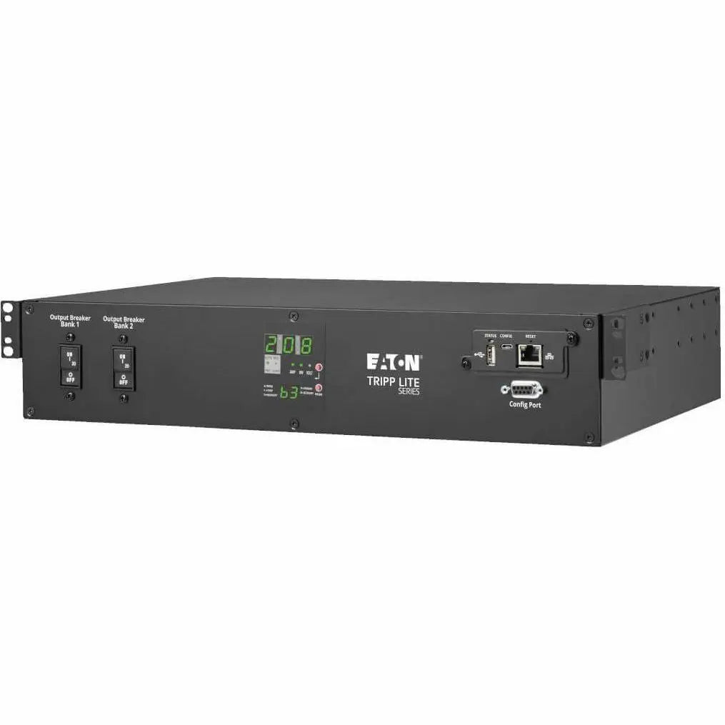 EATON Tripp Lite 5.8kW 208/240V Single-Phase ATS/Monitored PDU - 16 C13, 2 C19 & 1 L6-30R Outlets, Dual L6-30P Inputs, 10 ft. Cords, 2U, TAA - Monitored - NEMA L6-30P - 16 x IEC 60320 C13, 2 x IEC 60320 C19...  - PDUMNH30HVAT2