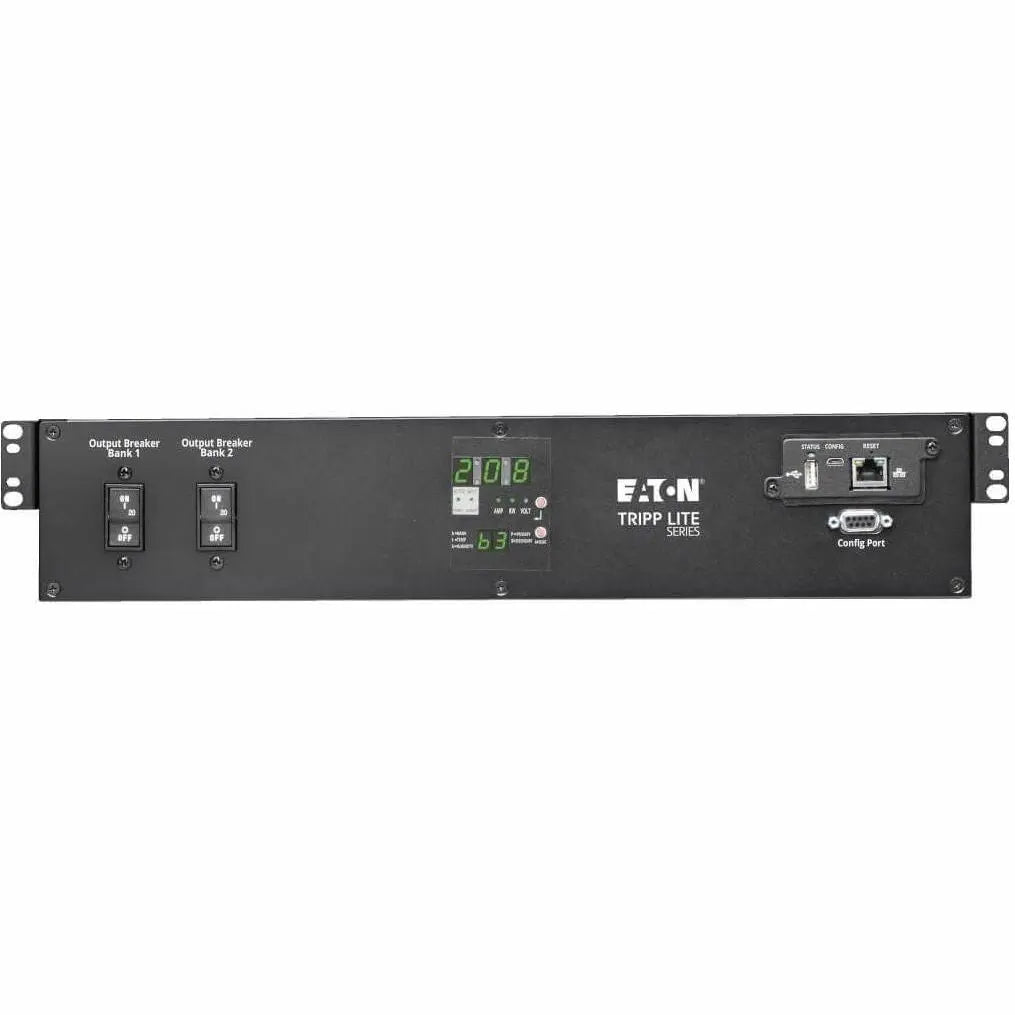 EATON Tripp Lite 5.8kW 208/240V Single-Phase ATS/Monitored PDU - 16 C13, 2 C19 & 1 L6-30R Outlets, Dual L6-30P Inputs, 10 ft. Cords, 2U, TAA - Monitored - NEMA L6-30P - 16 x IEC 60320 C13, 2 x IEC 60320 C19...  - PDUMNH30HVAT2