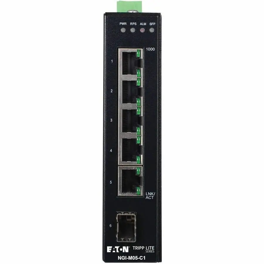 EATON Tripp Lite 5-Port Managed Industrial Gigabit Ethernet Switch - 10/100/1000 Mbps, GbE SFP Slot, -40&deg; to 75&deg;C, DIN Mount - 5 Ports - Manageable - Gigabit Ethernet - 10/100/1000Base-T, 100Base-FX...  - NGI-M05-C1