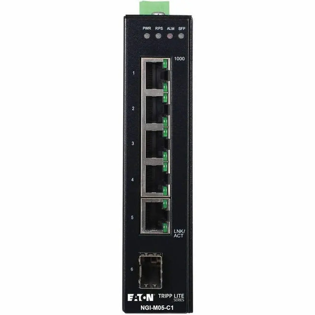 EATON Tripp Lite 5-Port Managed Industrial Gigabit Ethernet Switch - 10/100/1000 Mbps, GbE SFP Slot, -40&deg; to 75&deg;C, DIN Mount - 5 Ports - Manageable - Gigabit Ethernet - 10/100/1000Base-T, 100Base-FX...  - NGI-M05-C1