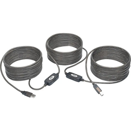 EATON Tripp Lite 50ft USB 2.0 Hi-Speed Active Repeater Cable USB-A to USB-B M/M - USB for Scanner, Card Reader, Printer - 60 MB/s - 50 ft - 1 x Type A Male USB - 1 x Type B Male USB - Nickel Plated, Gold Pl...  - U042-050