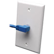 EATON Tripp Lite 5ft Cat6 Gigabit Molded Patch Cable RJ45 Left Angle to Straight M/M Blue 5' - Category 6 for Network Device - 5ft - 1 x RJ-45 Male Network - 1 x RJ-45 Male Network - Blue - N204-005-BL-LA