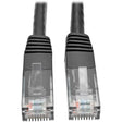 EATON Tripp Lite 5ft Cat6 Gigabit Molded Patch Cable RJ45 M/M 550MHz 24 AWG Black - 5 ft Category 6 Network Cable for Network Device, Router, Modem, Blu-ray Player, Printer, Computer - First End: 1 x RJ-45 ...  - N200-005-BK