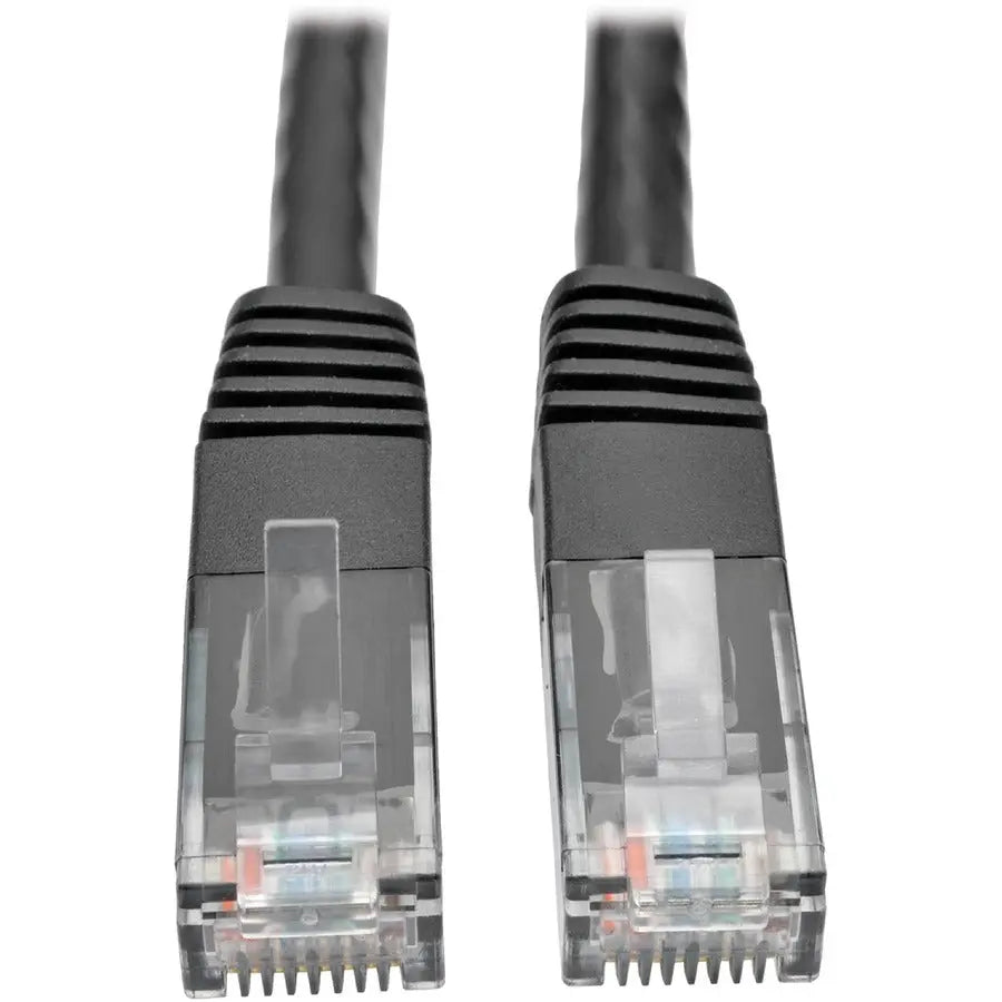 EATON Tripp Lite 5ft Cat6 Gigabit Molded Patch Cable RJ45 M/M 550MHz 24 AWG Black - 5 ft Category 6 Network Cable for Network Device, Router, Modem, Blu-ray Player, Printer, Computer - First End: 1 x RJ-45 ...  - N200-005-BK