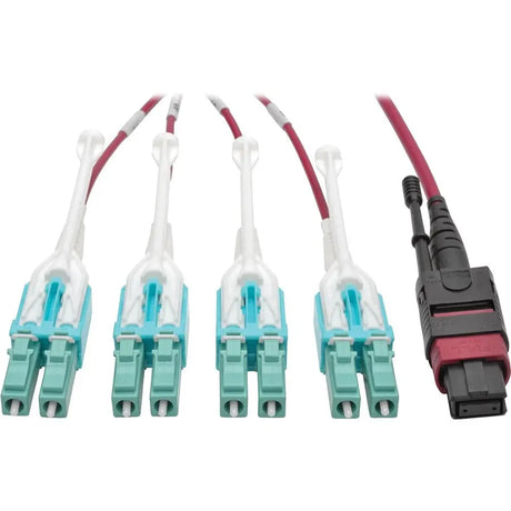 EATON Tripp Lite 5M MTP MPO 8xLC 50/125 OM4 Fanout Patch Cable 12 Fiber 40GB CMP - Fiber Optic for Network Device, Switch - 5 GB/s - Fan-out Cable - 16.40 ft - 1 x MTP/MPO Female Network - 8 x LC Male Netwo...  - N845-05M-8L-MG