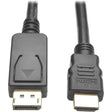 EATON Tripp Lite 6ft DisplayPort to HDMI Adapter Active Converter DP w/ Latches to HDMI DPort 1.2 4K x 2K M/M - Audio/Video Device, Projector, Monitor, TV, Graphics Card - 6 ft - 1 x DisplayPort Male Digita - P582-006-V2-ACT