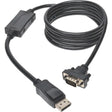 EATON Tripp Lite 6ft DisplayPort to VGA / DP to VGA Adapter Active Converter with Latches to HD15 DPort 1.2 M/M - DisplayPort/VGA for Video Device, Monitor, Projector, TV, Graphics Card - 6 ft - 1 x Display - P581-006-VGA-V2