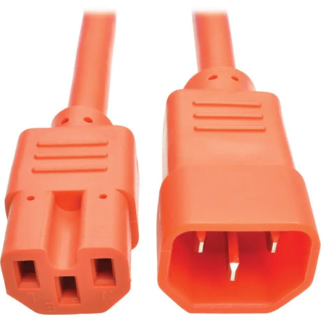 EATON Tripp Lite 6ft Heavy Duty Power Extension Cord 15A 14 AWG C14 C15 Orange 6' - For PDU, UPS, Computer, Storage Device, Server, Electronic Equipment - 250 V AC Voltage Rating - 15 A Current Rating - Ora...  - P018-006-AOR