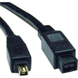 EATON Tripp Lite 6ft Hi-Speed FireWire IEEE Cable-800Mbps with Gold Plated Connectors 9pin/4pin M/M 6' - (9pin/4pin) 6-ft. - F019-006