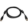 EATON Tripp Lite 6ft USB 2.0 Hi-Speed A/B Device Cable Ferrite Chokes M/M 6' - Type A Male USB - Type B Male USB - 6ft - Black - U023-006