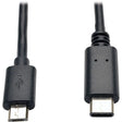 EATON Tripp Lite 6ft USB 2.0 Hi-Speed Cable Micro-B Male to USB Type-C USB-C Male - USB - 60 MB/s - 6 ft - 1 x Micro-B Male USB - 1 x Type C Male USB - Gold-plated Contacts, Nickel Plated - Shielding - Blac...  - U040-006-MICRO