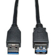 EATON Tripp Lite 6ft USB 3.0 SuperSpeed Extension Cable A Male to A Female Black - USB - Extension Cable - 6 ft - 1 x Type A Male USB - 1 x Type A Female USB - Black - U324-006-BK