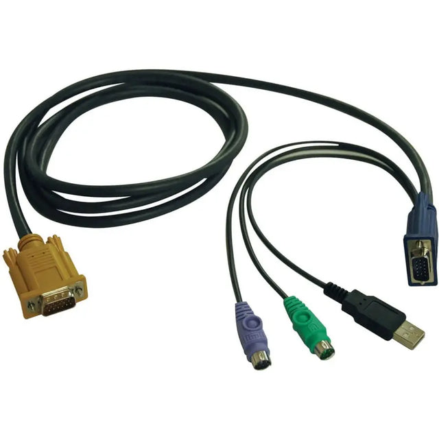 EATON Tripp Lite 6ft USB / PS2 Cable Kit for KVM Switches B020-U08 / U16 & B022-U16 - HD-18 Male Keyboard/Mouse/Video - HD-15 Male VGA, Type A Male USB, mini-DIN (PS/2) Male Keyboard, mini-DIN (PS/2) Male M...  - P778-006
