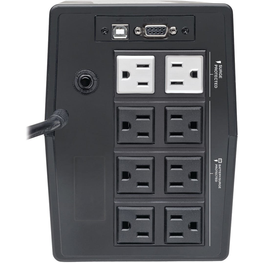EATON Tripp Lite 750VA 600W UPS Smart Tower Battery Back Up Desktop AVR USB LCD - Tower - AVR - 8 Hour Recharge - 4 Minute Stand-by - 120 V AC Input - 120 V AC, 115 V AC, 110 V AC Output - 8 x NEMA 5-15R - SMART750TSU