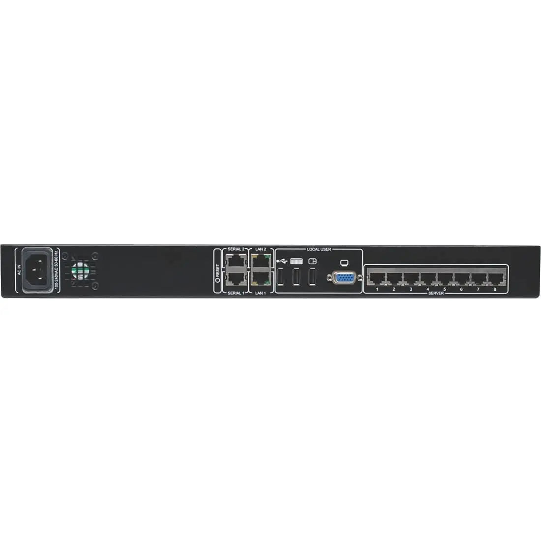 EATON Tripp Lite 8-Port IP Cat5 KVM Switch Compact 1+1 User Rackmount - 8 Computer(s) - 1 Local User(s) - 1 Remote User(s) - 1920 x 1080 - 12 x Network (RJ-45) - 3 x USB1 x VGA - Rack-mountable - 1U - TAA C...  - B072-008-1-IP