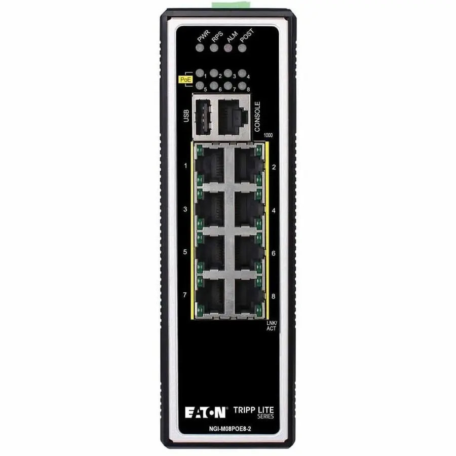 Tripp Lite 8-Port Managed Industrial Gigabit Ethernet Switch - Layer 2, 1 Gbps, PoE+ 30W, -40&deg; to 75&deg;C, DIN Mount - 8 Ports - Manageable - Gigabit Ethernet - 10/100/1000Base-T - TAA Compliant ...  - NGI-M08POE8-L2 EATON