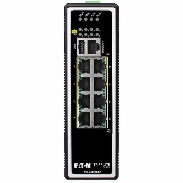 Tripp Lite 8-Port Managed Industrial Gigabit Ethernet Switch - Layer 2, 1 Gbps, PoE+ 30W, -40&deg; to 75&deg;C, DIN Mount - 8 Ports - Manageable - Gigabit Ethernet - 10/100/1000Base-T - TAA Compliant ...  - NGI-M08POE8-L2 EATON