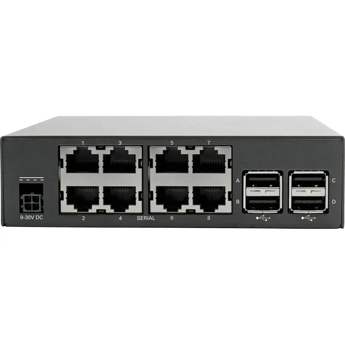 EATON Tripp Lite 8-Port Serial Console Server with Dual GbE NIC, Flash and 4 USB Ports - Twisted Pair - 2 x Network (RJ-45) - 4 x USB - 8 x Serial Port - 1000Base-X - Gigabit Ethernet - Management Port - Ra - B093-008-2E4U