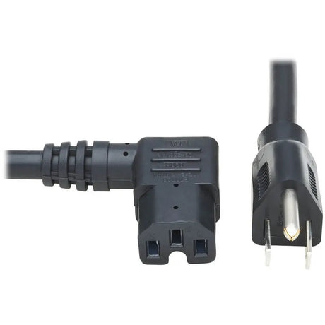 EATON Tripp Lite 8ft Heavy Duty Power Extension Cord 15A 14AWG 5-15P to Right-Angle C15 - For PDU, UPS - 125 V AC Voltage Rating - 15 A Current Rating - Black - P019-008-C15RA