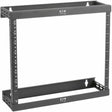 EATON Tripp Lite 8U 12U 22U 2 Post Open Frame Rack Cabinet Expandable 5.75 Depth - For Patch Panel, LAN Switch - 8U Rack Height x 19" Rack Width - Wall Mountable - Black Powder Coat - Steel - 150 lb Maximum - SRWO8U22SD