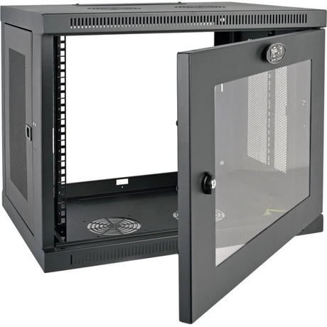 EATON Tripp Lite 9U Wall Mount Rack Enclosure Server Cabinet w/ Acrylic Glass Front Door - For LAN Switch - 9U Rack Height x 19" Rack Width x 16.50" Rack Depth - Wall Mountable - Black - Plexiglass - 200 lb - SRW9UG
