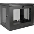 EATON Tripp Lite 9U Wall Mount Rack Enclosure Server Cabinet w/ Acrylic Glass Front Door - For LAN Switch - 9U Rack Height x 19" Rack Width x 16.50" Rack Depth - Wall Mountable - Black - Plexiglass - 200 lb - SRW9UG