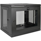 EATON Tripp Lite 9U Wall Mount Rack Enclosure Server Cabinet w/ Acrylic Glass Front Door - For LAN Switch - 9U Rack Height x 19" Rack Width x 16.50" Rack Depth - Wall Mountable - Black - Plexiglass - 200 lb - SRW9UG