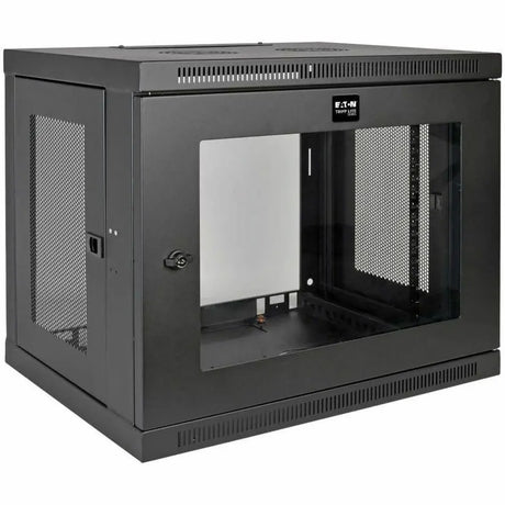 EATON Tripp Lite 9U Wall Mount Rack Enclosure Server Cabinet w/ Acrylic Glass Front Door - For LAN Switch - 9U Rack Height x 19" Rack Width x 16.50" Rack Depth - Wall Mountable - Black - Plexiglass - 200 lb - SRW9UG
