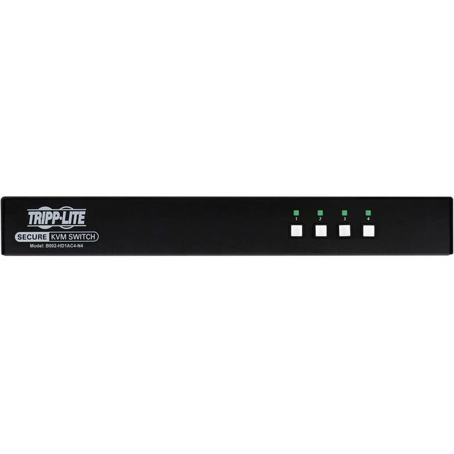 EATON Tripp Lite B002-HD1AC4-N4 4-Port NIAP PP4.0-Certified KVM Switch - 4 Computer(s) - 1 Local User(s) - 3840 x 2160 - 50 Hz, 60 Hz - 11 x USB - Yes - 1 x HDMI - 4 x DisplayPort - TAA Compliant
