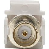EATON Tripp Lite BNC Keystone Panel Mount Coupler All-in-One Coaxial F/F 75 Ohms - 1 x BNC Female Audio/Video - 1 x BNC Female Audio/Video - Nickel Plated Connector - Gold Plated Contact - White - A230-001-KP